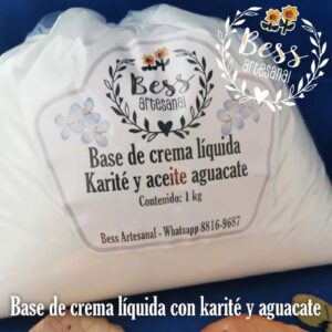 Base de crema líquida con karité y aceite de aguacate (1 kilo)