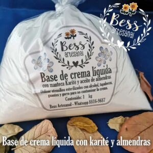 Base de crema líquida con karité y aceite de almendras (1 kilo)