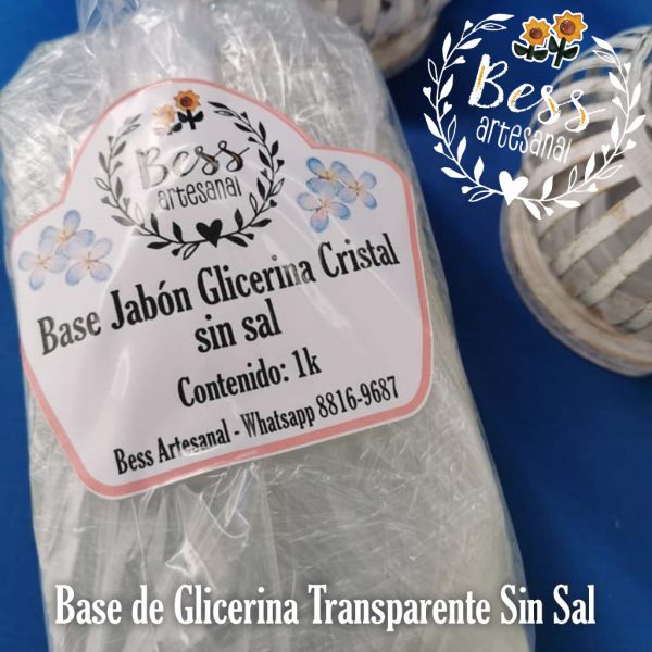 Base de glicerina premium transparente, sin sal 1kg
