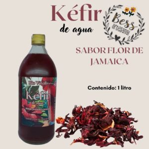 Kéfir de agua sabor Flor de Jamaica (1 litro)