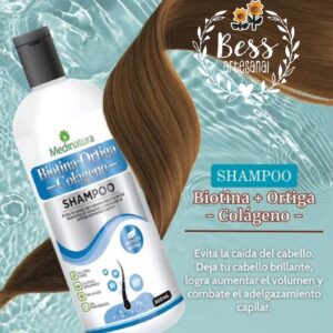 Shampoo Biotina+Ortiga+Colágeno MediNatura (600ml)