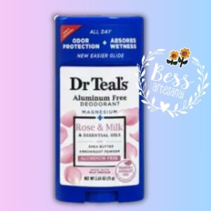 Desodorante MAGNESIUM + ROSE&MILK Dr. Teal´s (75 grs) Libre de Aluminio