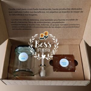 Jabón de Miel de abeja + frasco con tapa + cuenta gotas madera Nahlamiel