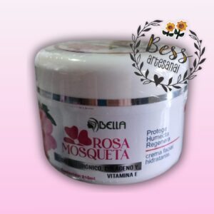 Crema Rosa Mosqueta + Ácido Hialurónico, Colágeno y Vit E - BELLA- (210ml)