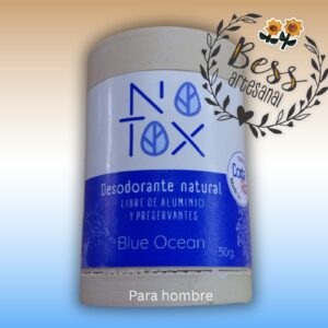 Desodorante 100 % natural NO TOX Blue Ocean para hombre (libre de aluminio y preservantes) 50 g