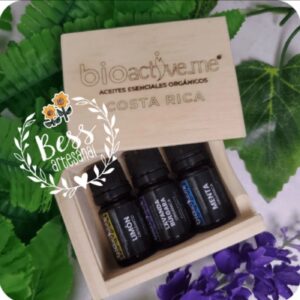 Mini Kit Intro BioActive.me - Caja de madera (lavanda/ menta/limón) 5 ml cada uno