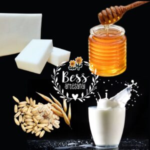 Base jabón de glicerina Leche, Avena y Miel (1kg)