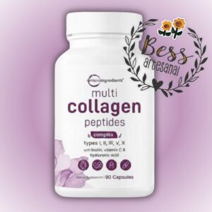 Multicolágeno (tipo I,II,III,V,X + Biotina+ Vit C+ Ácido Hialurónico) MICROINGREDIENTS (60 cápsulas)