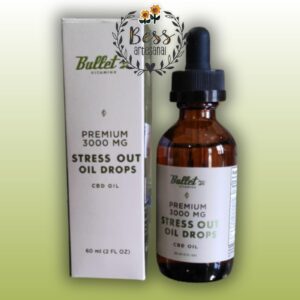 Gotas de aceite de CBD Stress Out Bullet Vitamins Premium 3000 mg (60 ml)