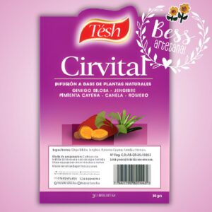 Cirvital Tésh (Ginkgo Biloba - Jengibre - Pimienta cayena - Canela - Romero) 30 bolsitas