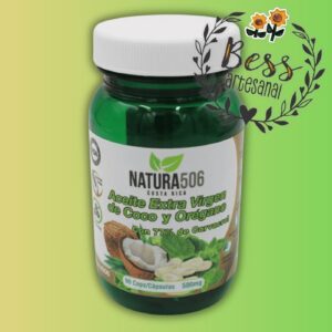 Cápsulas de Aceite Extra Virgen de Coco y Orégano NATURA506 (antimicrobiano, antifúngico y antibacteriano) 90 cápsulas