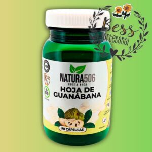 Cápsulas de Hojas de Guanábana NATURA506 (calma la ansiedad, el estrés y mejora el sueño. Propiedades antibacterianas y antifúngicas) 90 cápsulas
