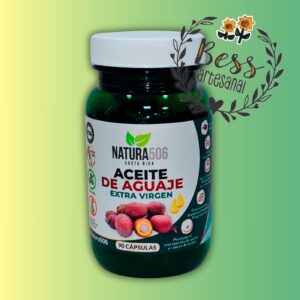 Aceite de Aguaje Extra Virgen NATURA506 (Hidratante, antioxidante, salud hormonal femenina) 90 cápsulas