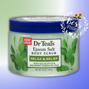 Exfoliante corporal de sal Epsom Con Aceite Esencial de Eucalipto y menta Dr. Teal´s (454 grs)
