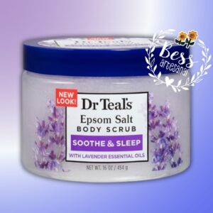 Exfoliante corporal de sal Epsom Con Aceite Esencial de Lavanda Dr. Teal´s (454 grs)