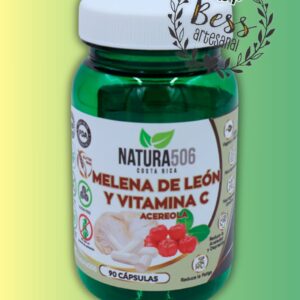 Melena de león y Vitamina C - Acereola - NATURA506 (Sistema inmune, ansiedad, fatiga) 90 cápsulas