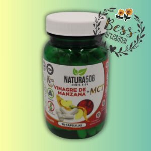 Cápsulas de Vinagre de Manzana + MCT - NATURA506 (Acelera el metabolismo, quema grasa, energía natural ) 90 cápsulas
